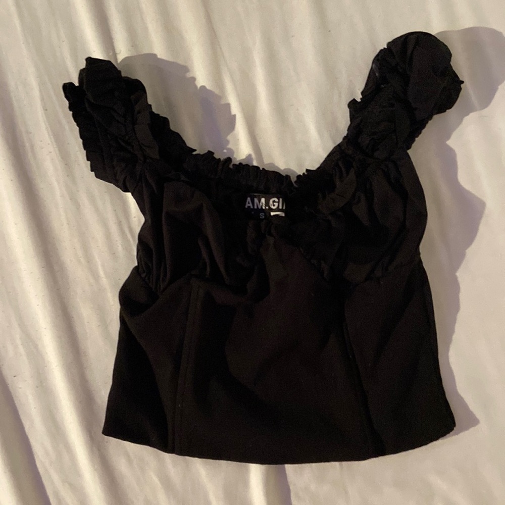 I AM GIA naomi black top